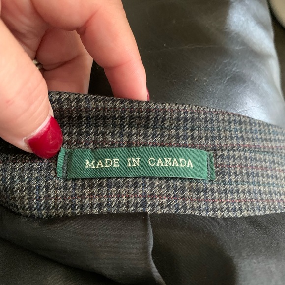 Ralph Lauren 42L Gray Houndstooth Wool Sport Coat Vtg 90s Union Made Teamster - Picture 7 of 10